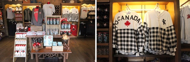 Merchandise in the Canada pavilion at Epcot