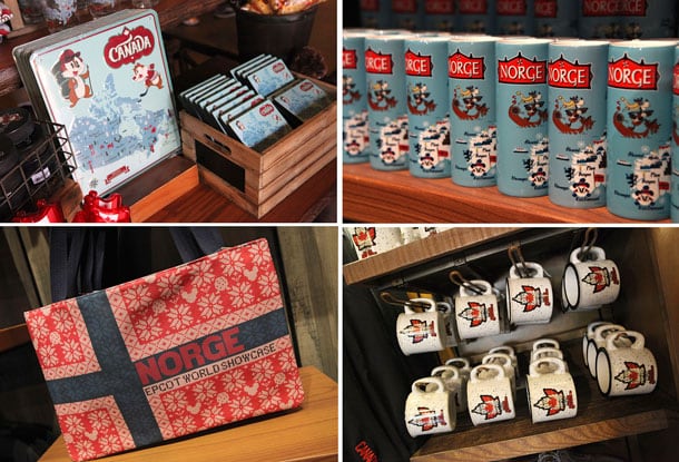 Merchandise in the Canada and Norway pavilions at Epcot