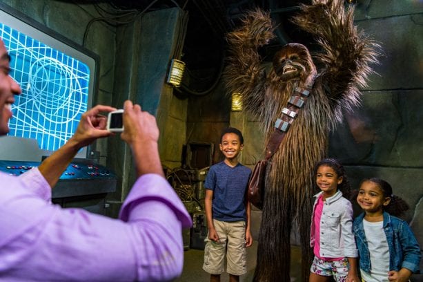 Guests meet Chewbacca at Disney's Hollywood Studios