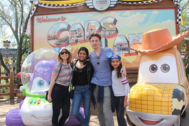 Actor and filmmaker Zach Braff and some of the cast of ABC’s Alex, Inc. visit the Disneyland Resort