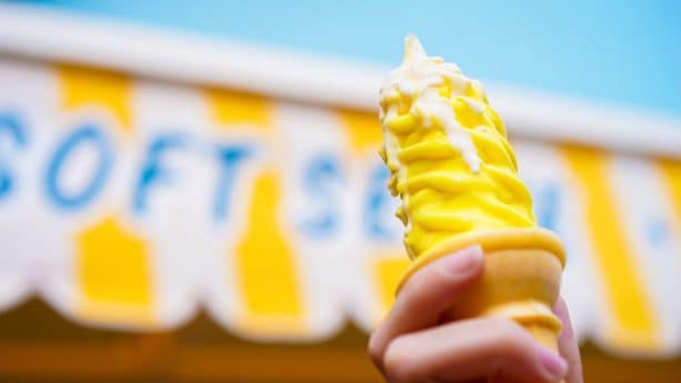 Snow-Capped Lemon Cone at Adorable Snowman Frosted Treats at Disney California Adventure Park