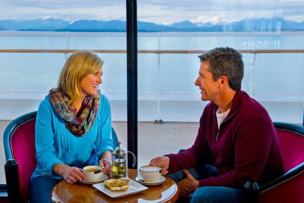 Sip hot chocolate and coffee in Cove Café aboard the Disney Wonder during your Disney Cruise in Alaska 