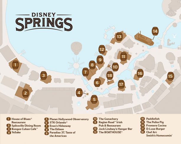 Discover Bourbon at Disney Springs Map