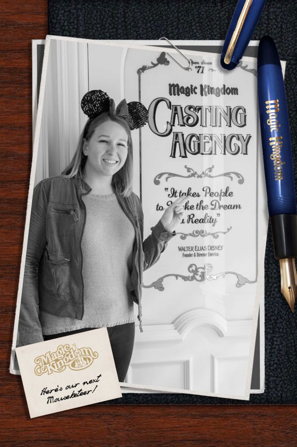 New Disney PhotoPass Magic Shot in front of the Casting Agency door near Disney Clothiers on Main Street, U.S.A. at Magic Kingdom Park 