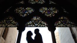 Romantic Couple’s Picture under Painted Glass on Adventures by Disney England and France Vacation Package