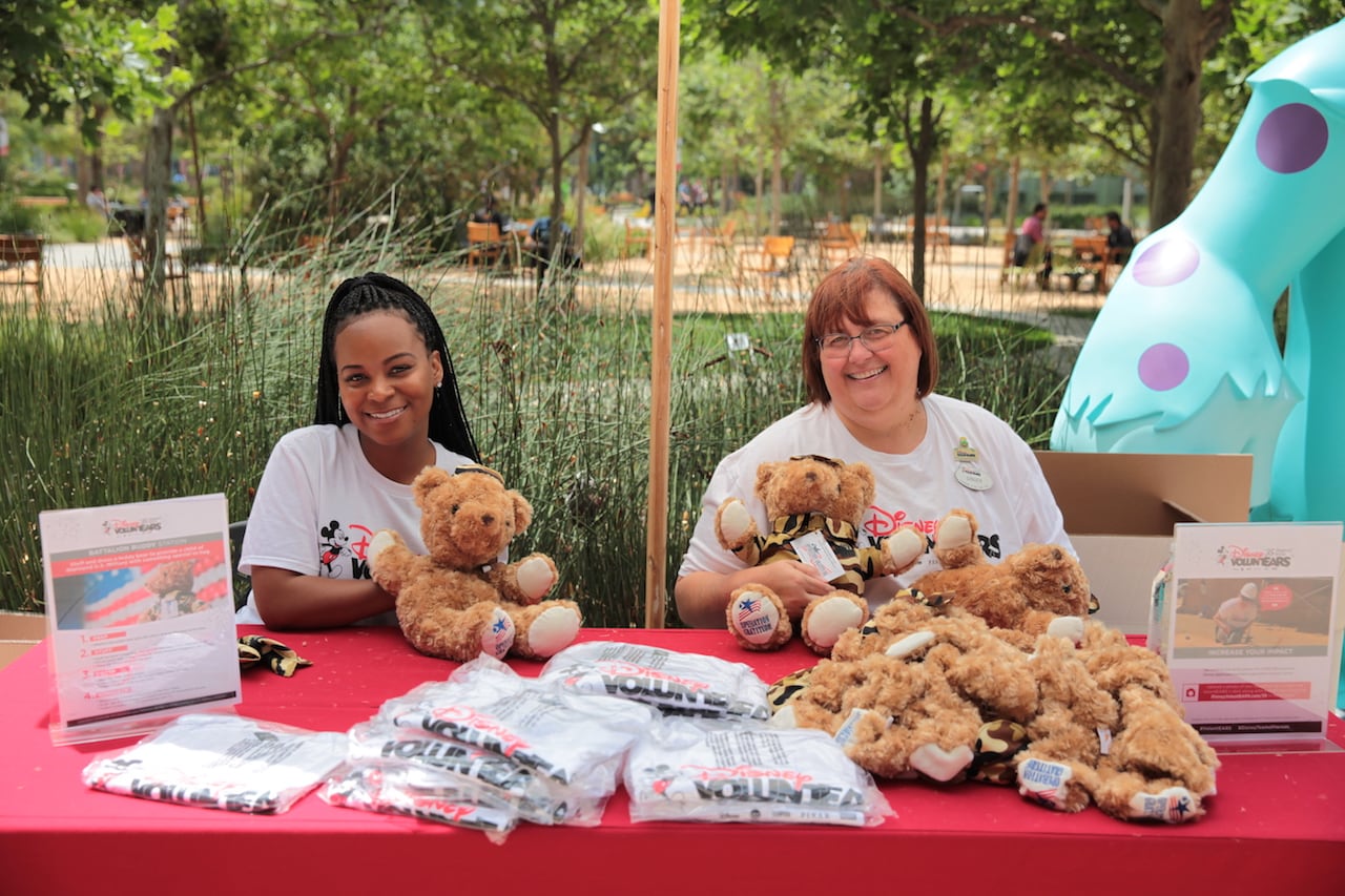 Cast members at the Glendale Creative Campus stuffed teddy bears for the children of U.S. Military service personnel