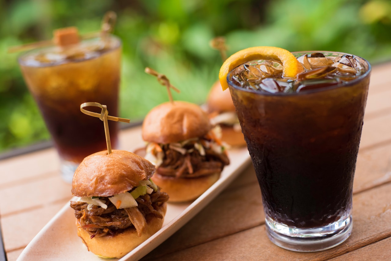 Coffee Beverages and Kalua Pork Sliders at Oasis Bar & Grill at Disney’s Polynesian Village Resort