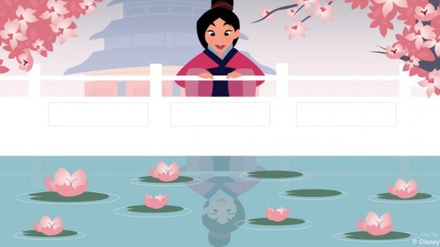 Disney Doodle Mulan Finds Her Reflection At Epcot Disney Parks Blog