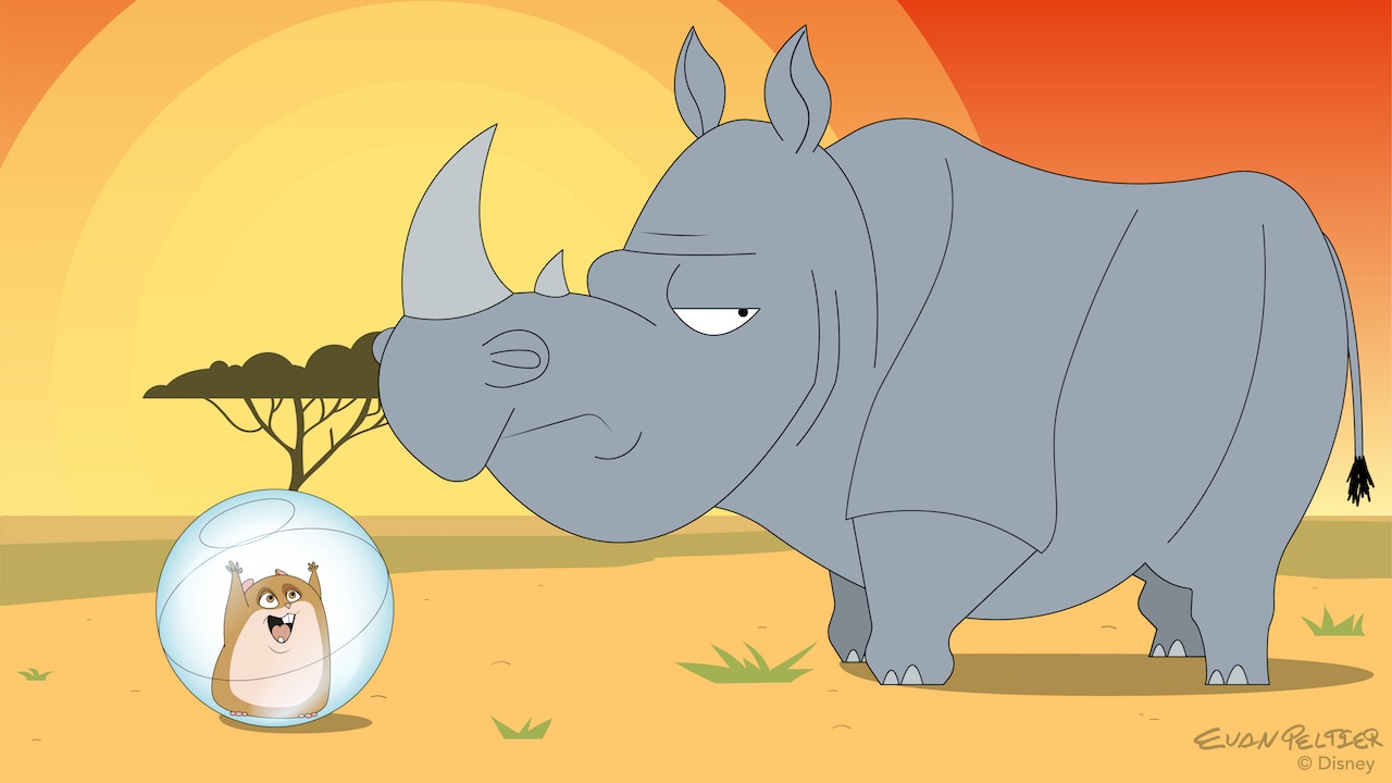 Disney Doodle: Rhino From ‘Bolt’ Explores Disney’s Animal Kingdom ...