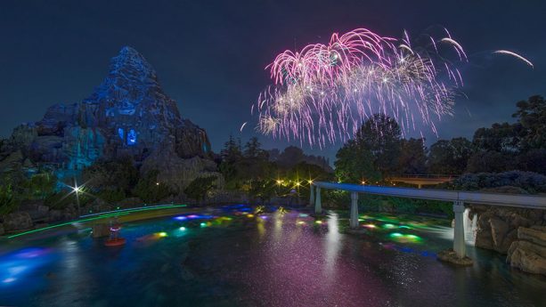 Fireworks from ‘Together Forever – A Pixar Nighttime Spectacular’, at Disneyland Park