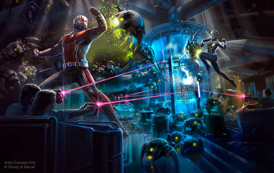 A new Marvel attraction is planned for Hong Kong Disneyland, where guests will be invited to team up with Ant-Man and The Wasp to fight Arnim Zola and his army of Hydra swarm bots in a thrilling new adventure.