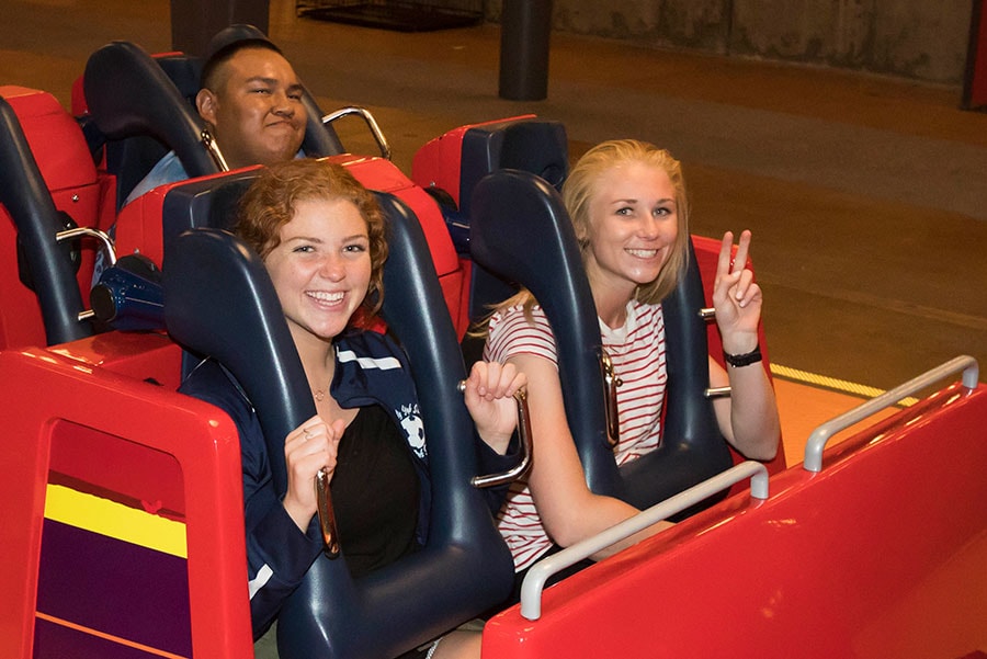 Disney Parks Blog fans eagerly strap in to the Incredicoaster at Disney California Adventure park