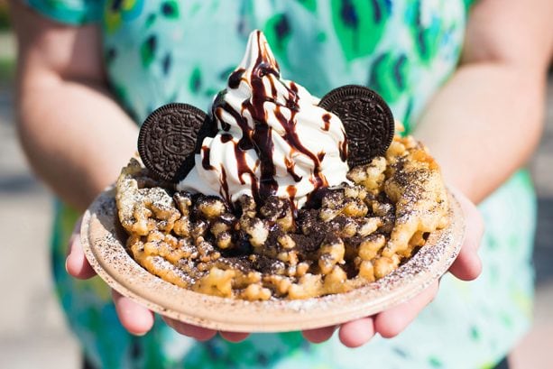 Cookies and Cream Funnel Cake at Oasis Canteen at Disney’s Hollywood Studios