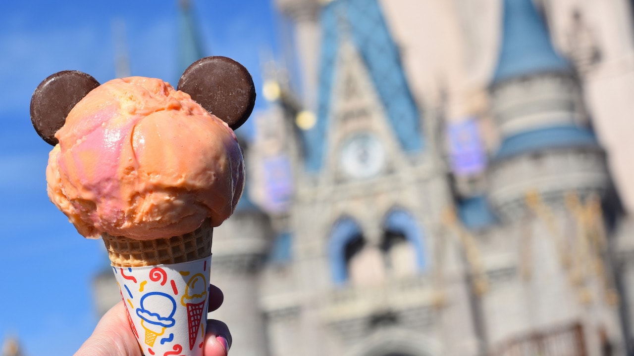 Ice Cream Cone with Mouse Ears at Plaza Ice Cream Parlor at Magic Kingdom Park