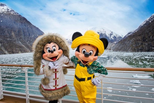 Mickey and Minnie Mouse aboard the Disney Cruise Line to Alaska