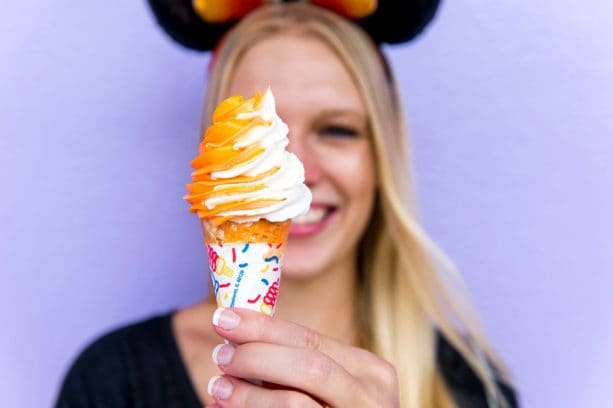 Candy Corn Ice Cream at Auntie Gravity’s Galactic Goodies for Mickey’s Not-So-Scary Halloween Party at Magic Kingdom Park