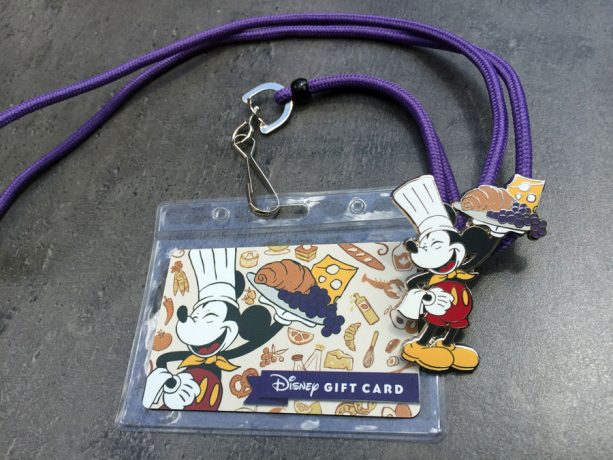 Epcot International Food & Wine Festival limited-release $250 Disney Gift Card that comes with a coordinating lanyard and a special medallion featuring Chef Mickey