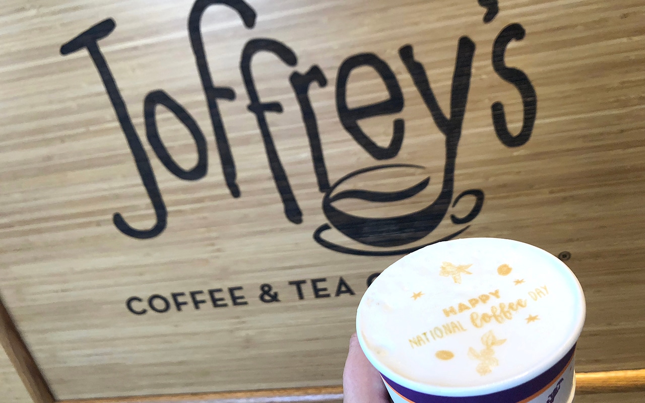 Coffee Foam Art at Joffrey’s Coffee & Tea Company at Walt Disney World Resort