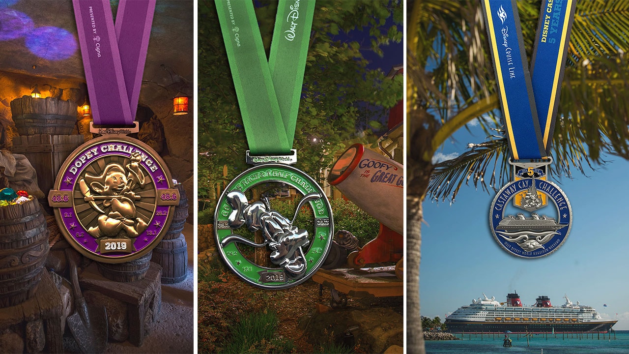 2018 Dopey Challenge, Goofy Challenge and Castaway Cay Challenge Finisher Medals
