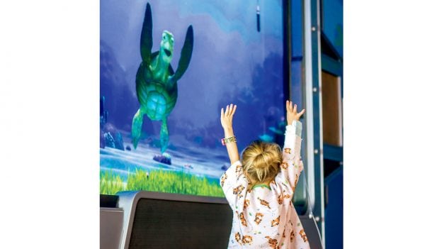 Interactive “Turtle Talk” show in the lobby of CHOC Children’s in Orange County, California