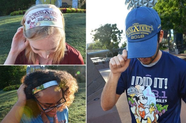 2018 Disney Wine & Dine Half Marathon Weekend Merchandise - Event weekend hat and assorted headbands