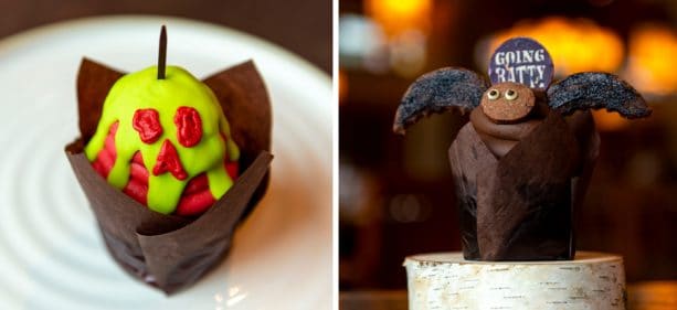 Poison Apple Cupcake and Going Batty Cupcake at Roaring Fork at Disney’s Wilderness Lodge