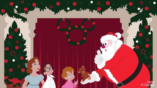 Disney Doodle: The Darling Children Visit With Santa Claus at Disney Springs