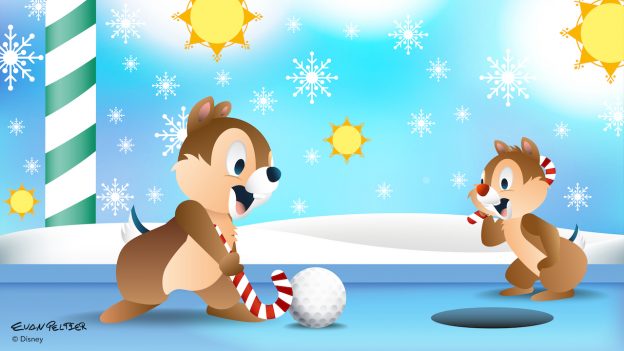 Chip & Dale Visit Disney’s Winter Summerland Miniature Golf