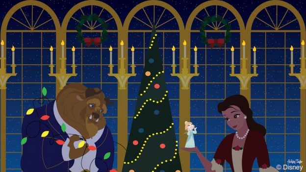 Disney Doodle Belle Beast Decorate Be Our Guest Restaurant For The Holidays Disney Parks Blog