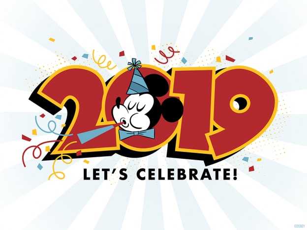 2019 New Year Mickey Wallpaper 1024x768