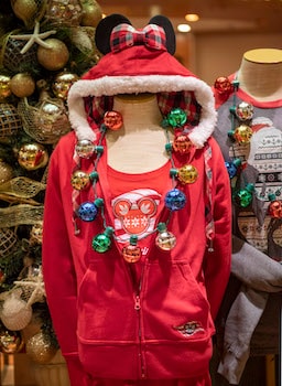 Disney Cruise Line  zip-up sweatshirt complete with flannel hood and built-in Minnie ears