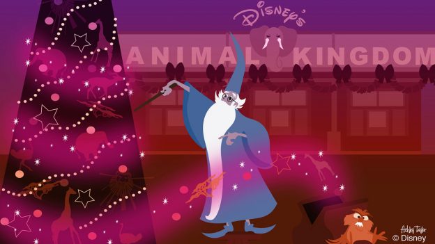 Disney Doodle: Merlin Decks Out Disney’s Animal Kingdom For the Holidays