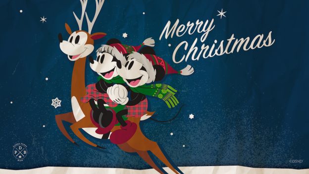 Mickey & Minnie-Inspired Holiday Wallpaper