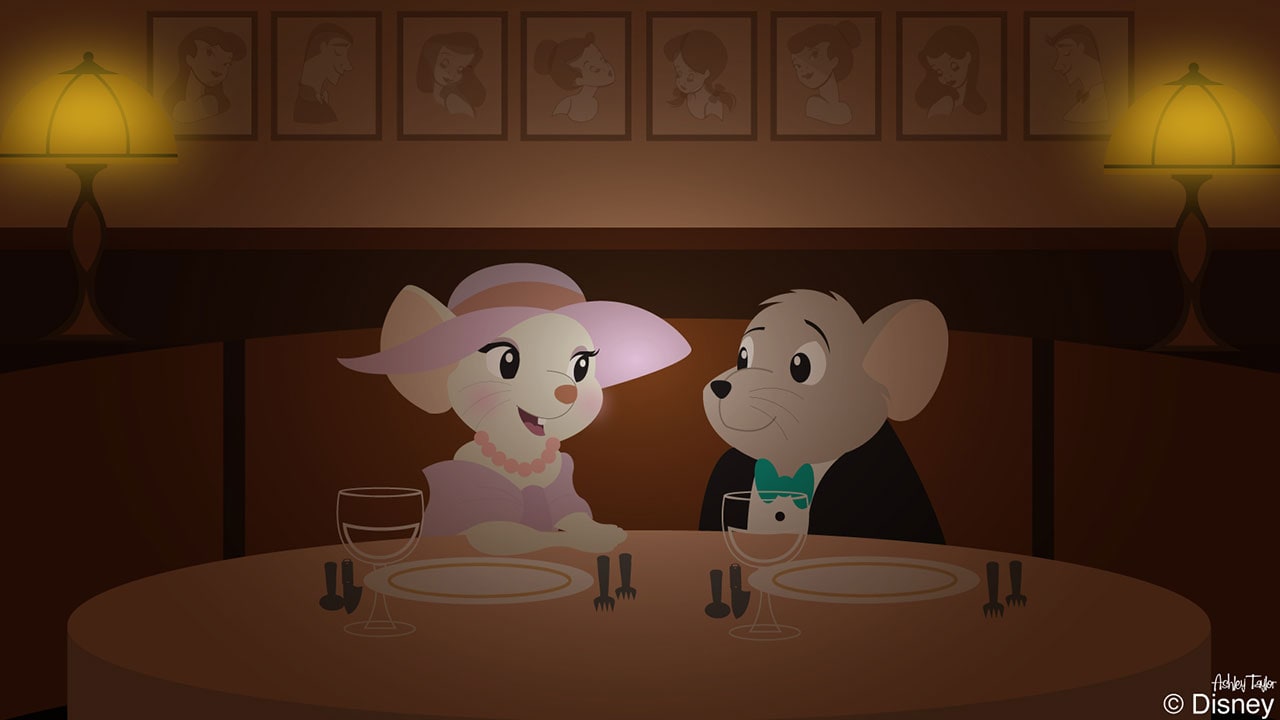 Disney Doodle: Bernard & Miss Bianca Get Cozy at The Hollywood Brown ...