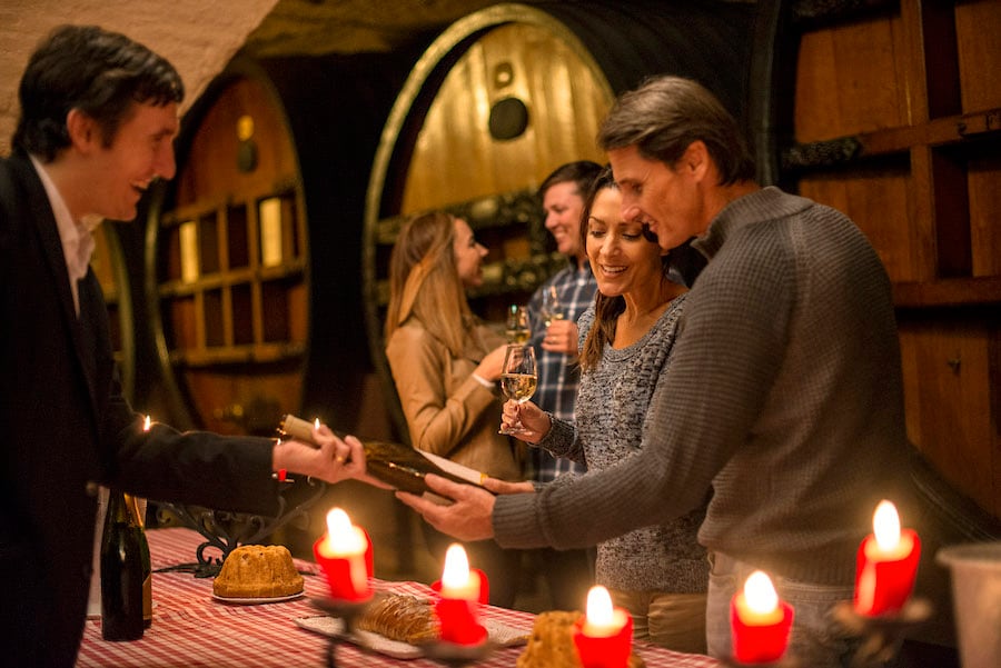 Couple wine tasting with Adventures by Disney