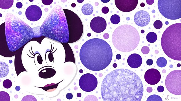 Minnie Mouse Purple Polka Dots Wallpaper 1366x768