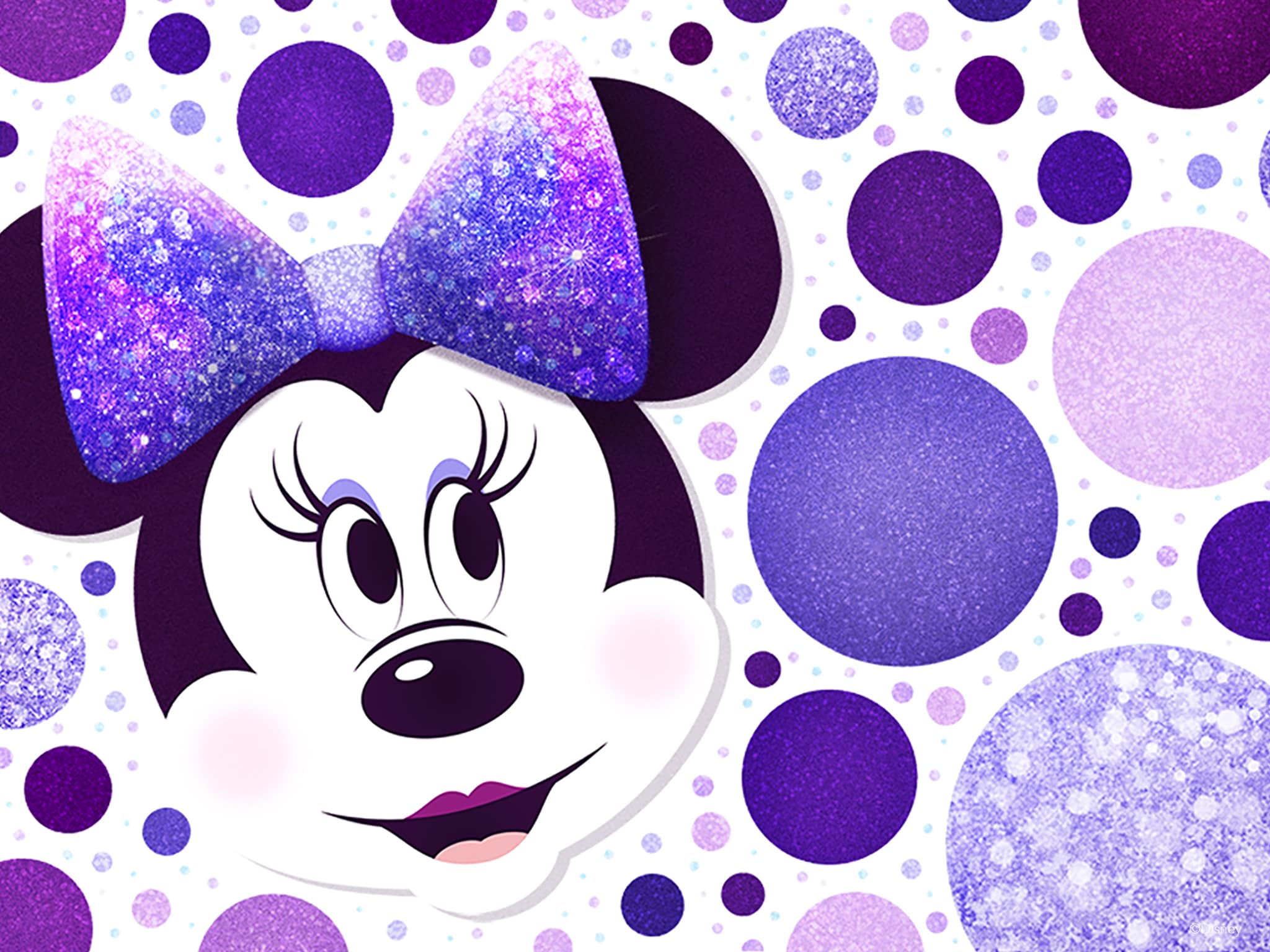 Minnie Mouse Purple Polka Dots Wallpaper - Desktop/iPad ...