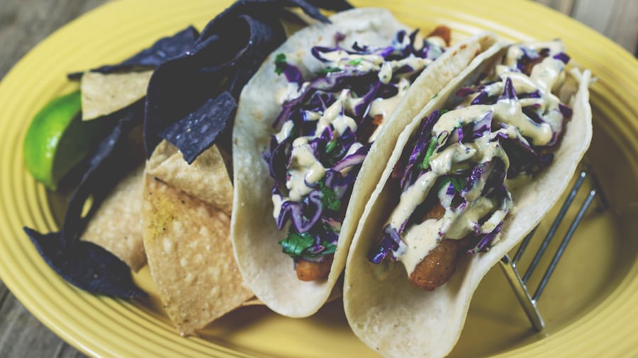Purple Fish Tacos at Rancho del Zocalo at Disneyland Park