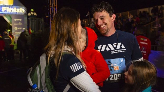 Army Veteran Eric Donohoe Celebrates with Family after Completing Walt Disney World 5K