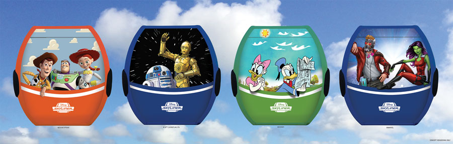 Disney Skyliner Gondolas rendering
