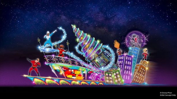 New Incredibles Float Joining the 'Paint the Night' Parade at Disney California Adventure Park
