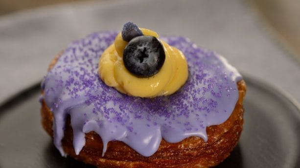 Violet Blueberry Vanilla Croissant Doughnut from Taste Track at the 2019 Epcot International Flower & Garden Festival