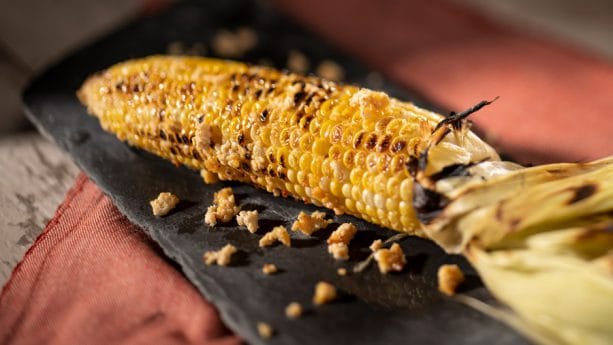 Grilled Street Corn on the Cob with Savory Garlic Spread from Trowel & Trellis at the 2019 Epcot International Flower & Garden Festival