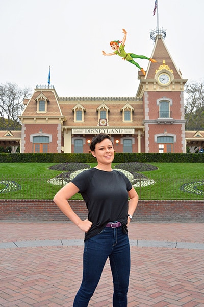 Disney Parks photo spot, at the entrance to Disneyland park in front of the train station