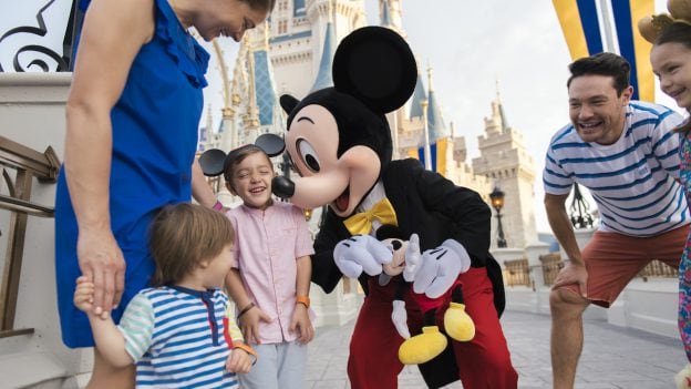 Family with Mickey Mouse at Magic Kingdom Park