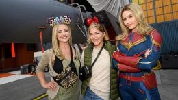 Sarah Michelle Gellar and Selma Blair shared a special moment with Captain Marvel at Disney California Adventure park