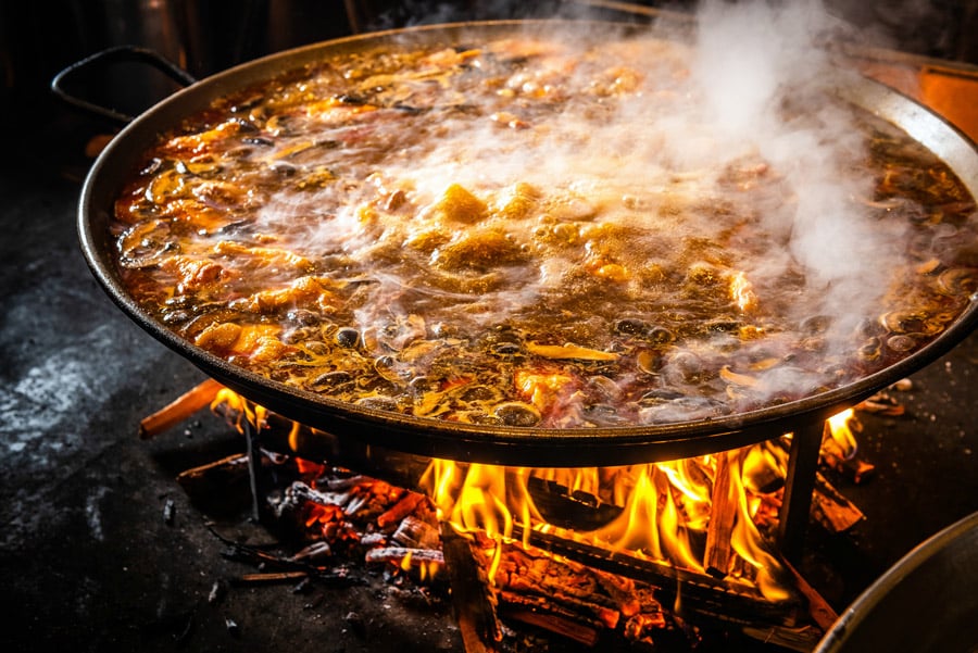 Wood-fired Paella Pit at Jaleo at Disney Springs