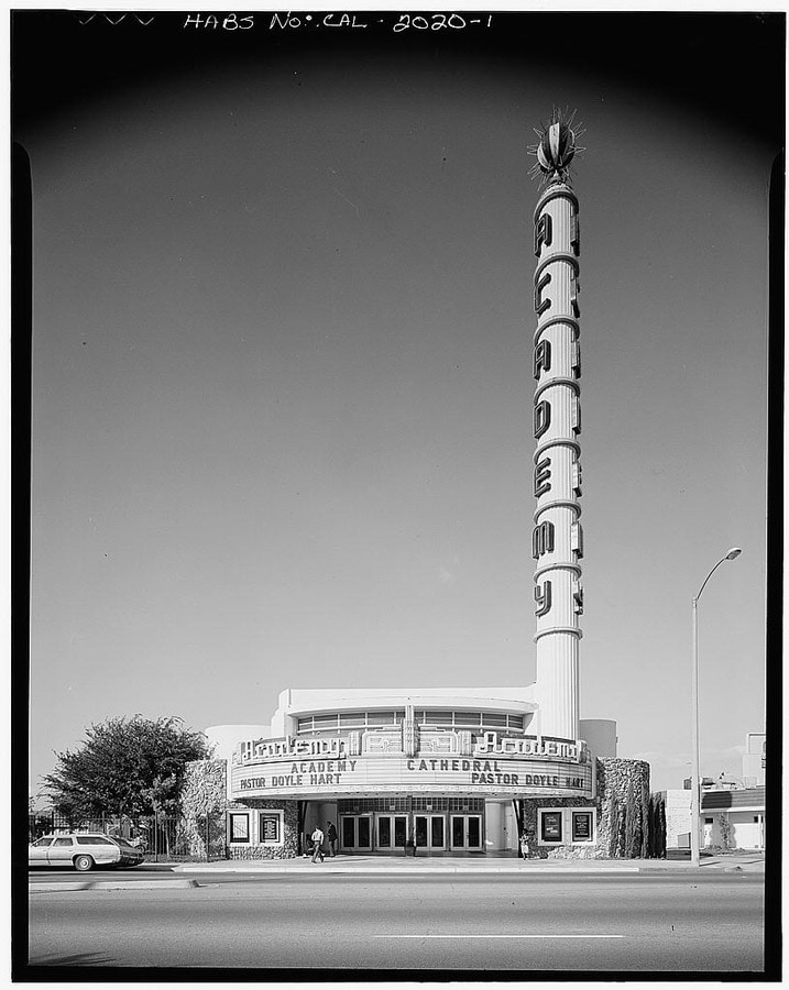 VINTAGE PHOTOGRAPHY ARCHITECTURAL ACADEMY THEATRE INGLEWOOD CALIFORNIA USA 