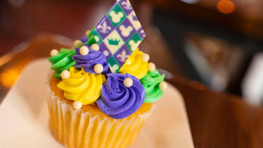 Mardi Gras Cupcake from Sassagoula Floatworks and Food Factory at Disney’s Port Orleans Resort – French Quarter