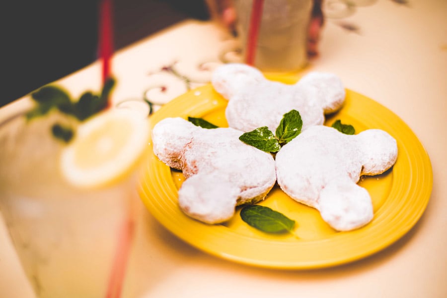 Mickey-shaped Beignets and Mint Juleps from Mint Julep Bar at Disneyland Park